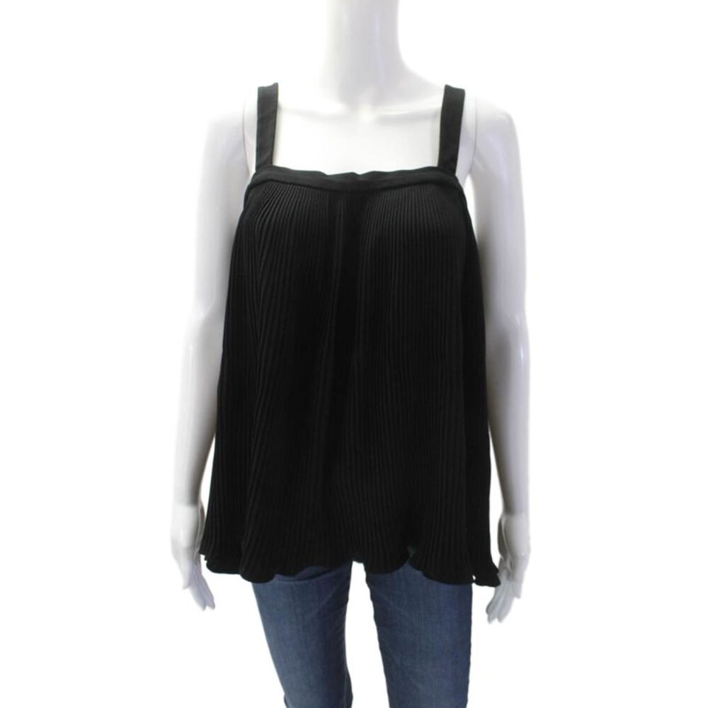 CO Women Black Square Neck Solid Camisole Size M